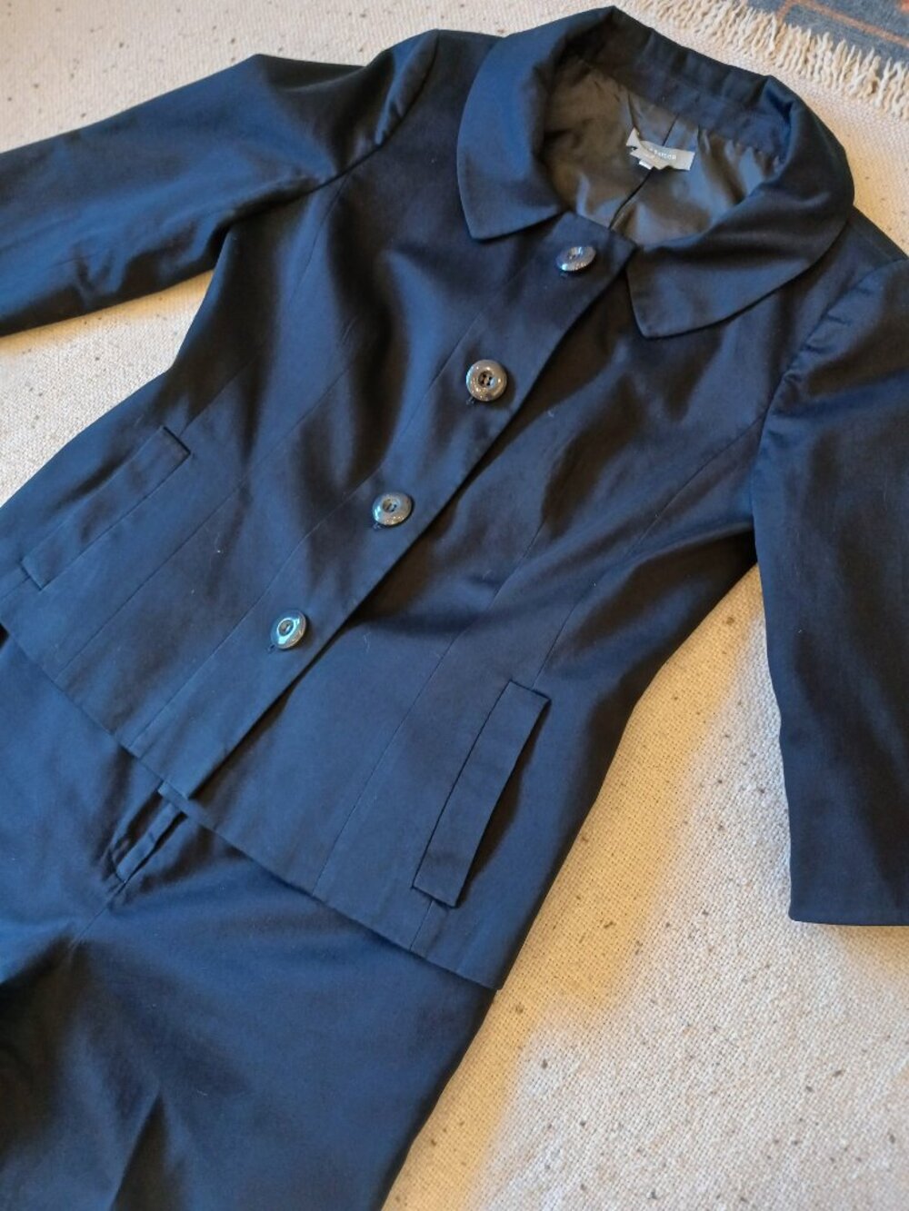 Ann Taylor Women’s Size 8 Navy Signature Fit Pantsuit Blazer Trousers Y2K